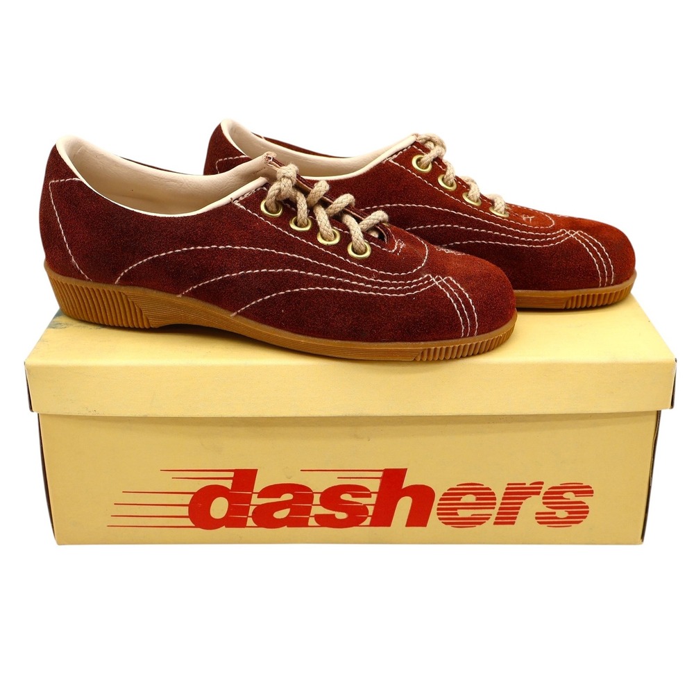 Dashers Vintage Sneakers Youth 12.5 C Deadstock Rust Suede Contrast Stitch 70s